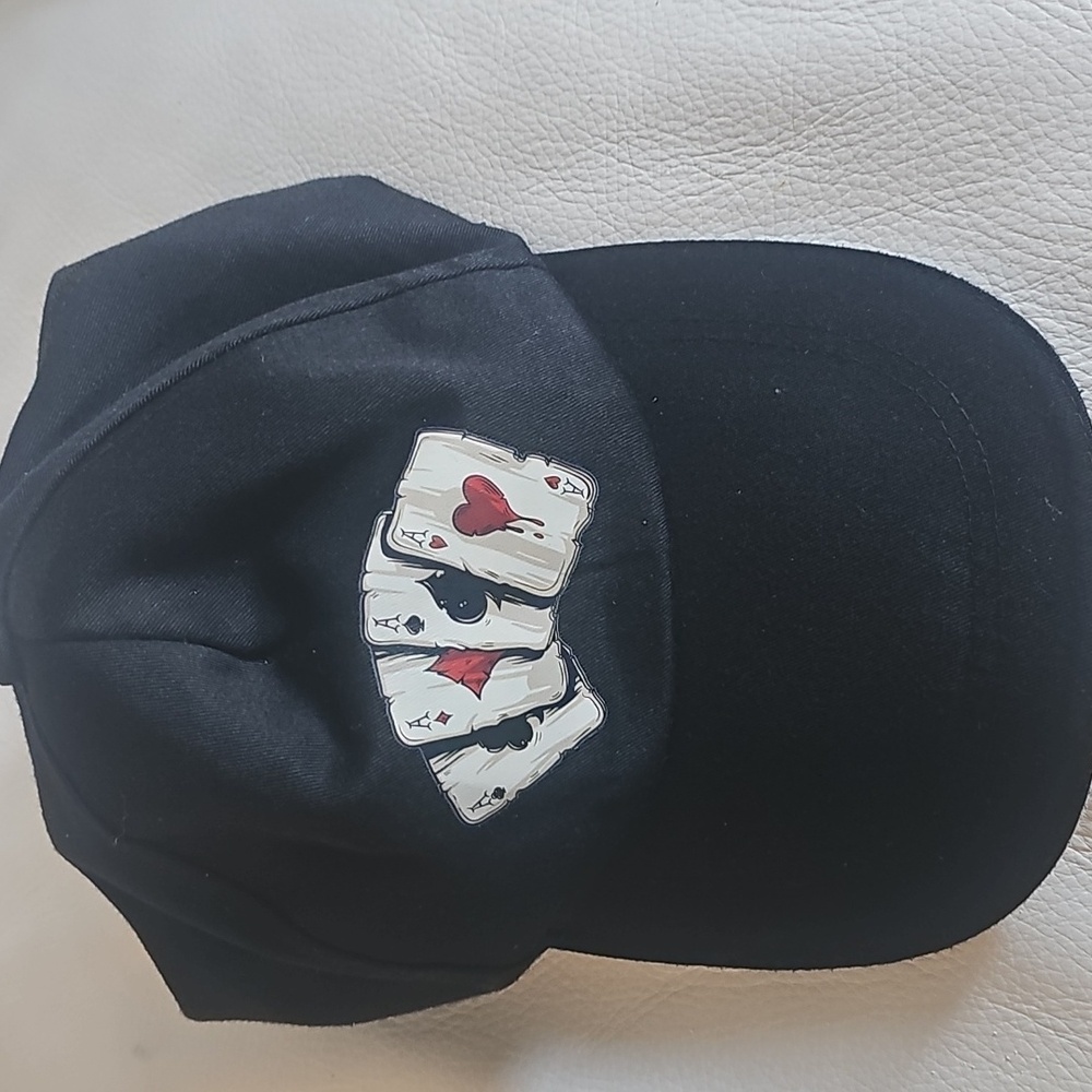 Quad Aces Unisex Poker Ball Cap in Black OS